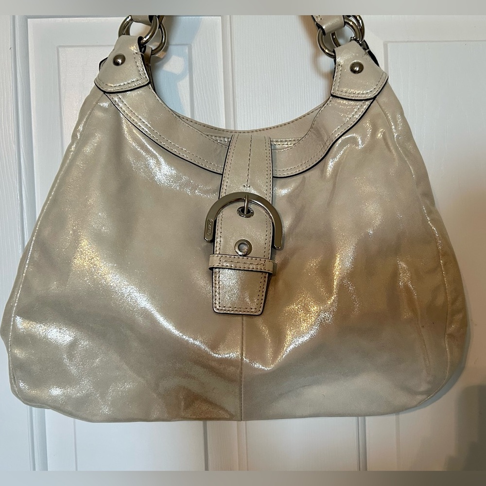 Coach pearlescent metallic handbag EXCELLENT!